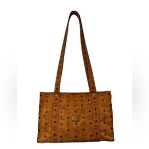 MCM Tan Monogram Shoulder Bag